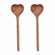 thumbnail image 1 of Wooden Heart-Shaped Spoons-Wooden Tea/Coffee Spoons Set (2Pcs) - Small Wooden Spoons for Condiment, 1 of 5