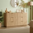thumbnail image 2 of 6 Drawers Dresser, 55" Wide Chest of Drawers, Modern Fluted Closet Organizers and Storage, Wood Double Closet Dresser Suitable for Bedroom,Living Room, 2 of 8