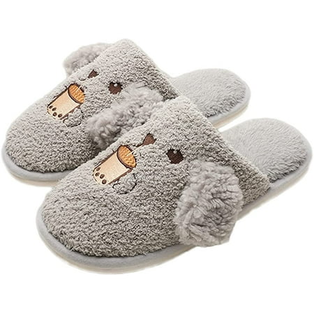 

PIKADINGNIS Women s Cute Animal Slippers Warm Winter Slip On Memory Foam Fuzzy House Slipper Plush Fleece Lined Shoes Indoor Outdoor