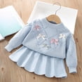 thumbnail image 4 of QTBIUQ Kids Girls Skirt Set Long Sleeve Knit Pullover Sweatshirt and Pleated Knit Skirt 2 Pieces Outfit Set, 4 of 5