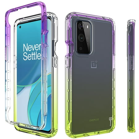CoverON For OnePlus 9 Pro Case, Gradient Heavy Duty Clear Full Body Shockproof Phone Cover, Purple / Yellow