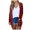 Red, variant on HONHUZH T Shirts,Women's Solid Color Striped Stitching Long-Sleeved Cardigan Button Coat Printed Plaid Sweater Coat