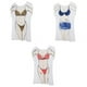 thumbnail image 1 of 3 Piezas Divertidas Mujeres Vestido Impreso Traje de Baño Camiseta Traje de Baño Cubierta Baoblaze cubrir el cuerpo del bikini, 1 of 8