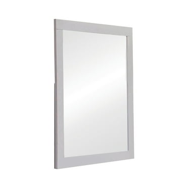 Wooden Frame Mirror with Mounting Hardware, White