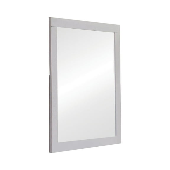 Wooden Frame Mirror with Mounting Hardware, White