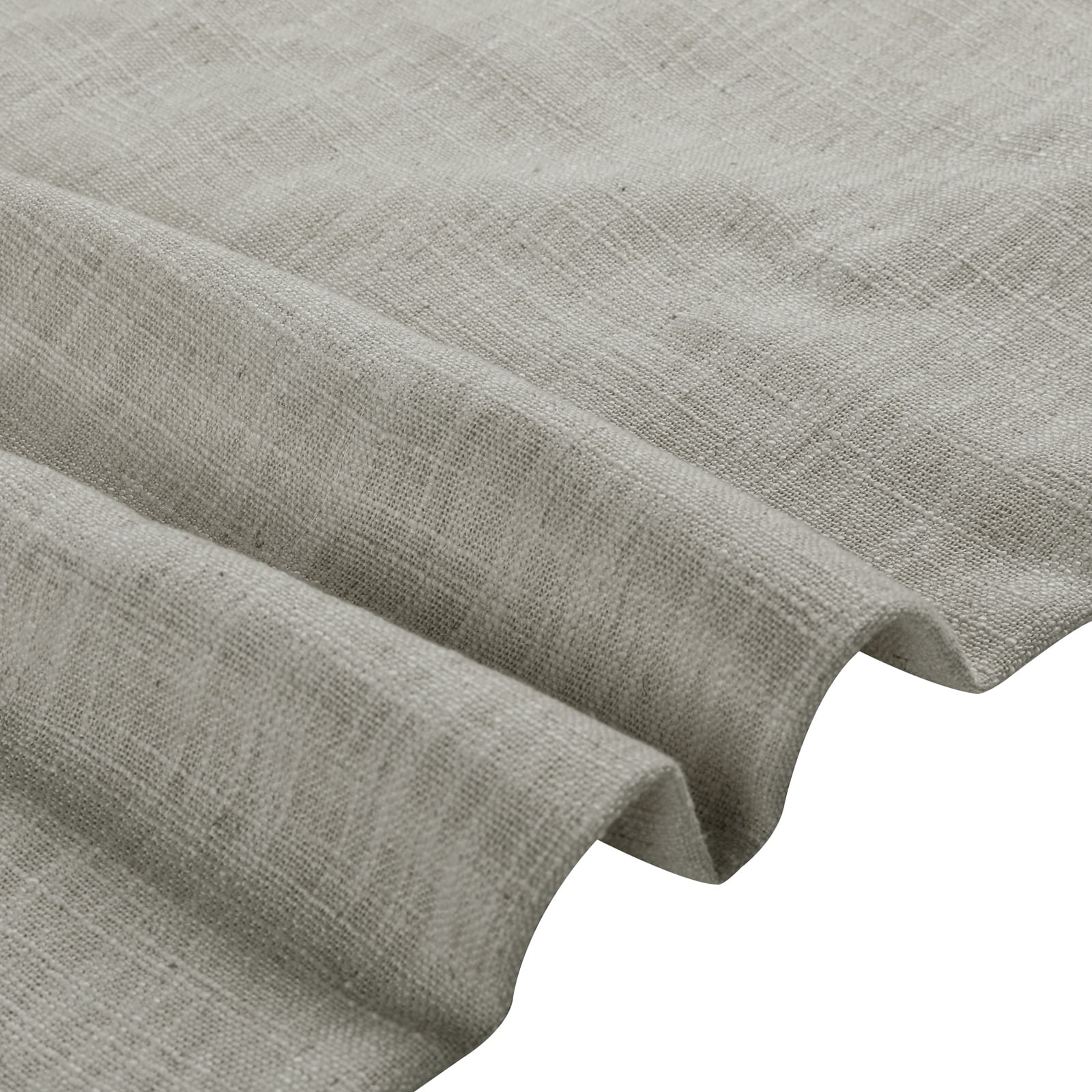 TWOPAGES 26 W X 96 L Inch Curtain Grommet Top Drape Room Darkening Linen Textured Drapery for Bedroom Kids Room, 1 Panel, Grey