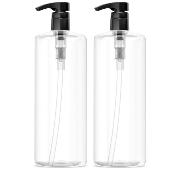 Botellas de champú de 1 litro (paquete de 2) Bar5F PETE1 sin BPA con bombas
