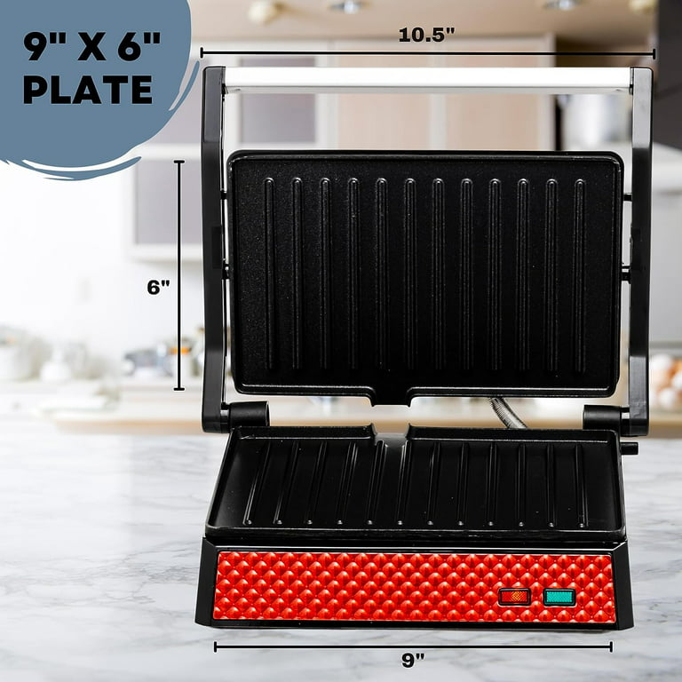  OVENTE Electric Sandwich Maker with Non-Stick Plates