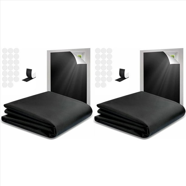 2X Cortinas Opacas Portátiles Sin Perforaciones, para Viajes, Bloqueador Solar, para Ventanas, 145 X 300 cm