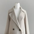 thumbnail image 4 of Baberdicy Women's Mid-Length Wool Trench Coat, Oversize Lapel Belted Blend Jacket for Elegant Outwear , Mid-Length Wool Coat, Belted Trench Overcoat, Petite Winter Jacket White L, 4 of 5
