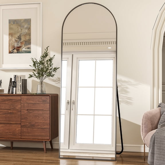 AUROMIR 71"x26" Arched Full Length Mirror Standing Full Body Floor Mirror,Black