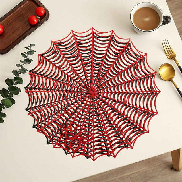 Fiudx Tapete Aislante Hueco, de Cloruro de Polivinilo, Fácil de Limpiar, Antideslizante, Elegante Decoración de Mesa, Ideal para Cocina o Cafetería, 38 X 38 Cm, Color Rojo o Negro.