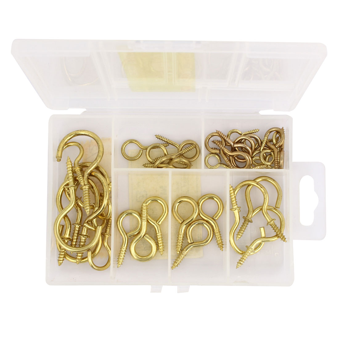 7 Sizes Metal Eyelet Clasp Screw Eye Hook Sets Brass Tone Walmart Canada