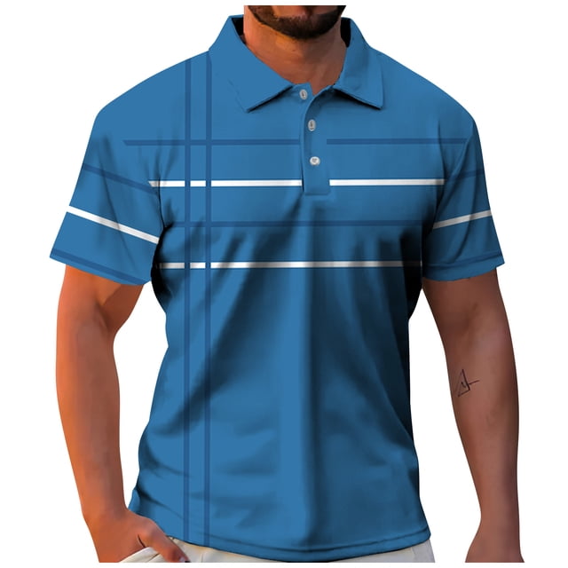Men's Golf Shirt Casual Sports V Neck Ribbed Collar Short Sleeve Fashion Casual Solid Color Plain Spring & Summer Regular Fit 2XL