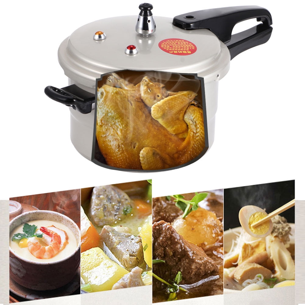 Explosion-Proof Household Pressure Cooker with Anti-Scald Handle Stainless Steel Pressure Cooking Pot Pressure Pot with Steaming Layer for Gas Electric Ceramic Stove 20cm