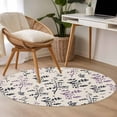 thumbnail image 4 of Purple Grey Botanical Round Area Rug 4Ft Washable Circle Rugs for Bedroom Dining Room, Rustic Country Spring Floral Summer Leaf Non-Slip Carpet Floor Mats Indoor Outdoor Carpet Runner Home Decor, 4 of 8