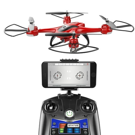 Rc Helicopters Rtf Holy Stone HS200D FPV RC Drone with 720P Camera and Video WiFi Quadcopter for kids and Beginners RTF RC Helicopter with Altitude Hold Headless Mode 3D Flips One Key Take-Off/Landing Color Red ()