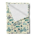 thumbnail image 2 of Sport Soft Flannel Fleece Throw Blanket, Bicycles Skates Boards Wheeled Physical Activity Equipment Lifestyle Pattern, Cozy Plush for Indoor and Outdoor Use, 50" x 70", Blue Coral Beige, by Ambesonne, 2 of 5