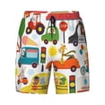 thumbnail image 4 of Lsque Mens Swim Trunks Transports with Animals Pattern - Bathing Suit Compression Liner - Beach Swim Shorts Swimwear - (S-3XL) - Stretch Quick Dry -XX-Large, 4 of 9
