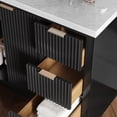 thumbnail image 3 of ARIEL Milan 55 Inch Single Oval Sink Bathroom Vanity with Carrara White Marble Countertop 1.5 Inch in Black, 3 of 7