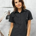 thumbnail image 4 of Russell Collection Ladies/Womens Short Sleeve Poly-Cotton Easy Care Poplin Shirt, 4 of 7