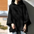 thumbnail image 4 of Yoodem Hoodies for Women Oversized Hoodie Solid Long Women Top Sweatshirt Sleeve Casual Pocket Hooded Size Plus Loose Splice Women's Hoodies & Sweatshirts Womens Hoodies Black 4XL, 4 of 8