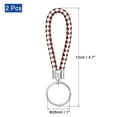 thumbnail image 2 of Uxcell Keyring Woven Lanyard Straps Braided Leather Keychain, Dark Red White 2 Pack, 2 of 5