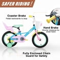 thumbnail image 3 of RULLY 12 inch Girls Bike for Ages 2-4, Kids Bicycle with Training Wheels, Doll Seat & Coaster Brake, Rainbow Macaron Bike, 3 of 10