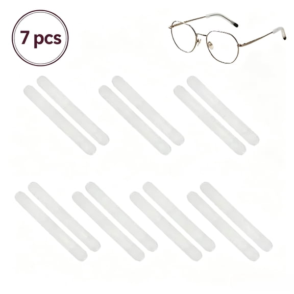 Eyeglass Ear Cushions, 7 Pairs Glasses Ear Grip for 3-10mm Glasses, Clear