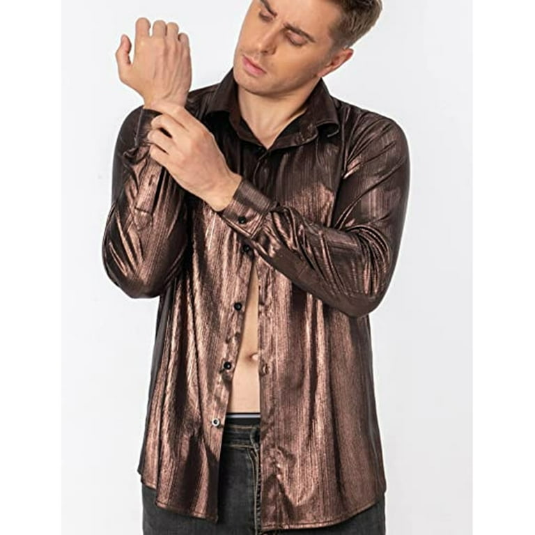 Miluxas Men's Satin Dress Shirt Casual Long Sleeve Solid Color Lapel Button Down Cardigan Shirts Lightweight Business Meeting Blouse Gold - Walmart.com Miluxas Men's Satin Dress Shirt Casual Long Sleeve Solid Color Lapel Button Down Cardigan Shirts Lightweight Business Meeting Blouse Gold - Walmart.com