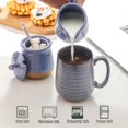 thumbnail image 4 of Hasense Sugar and Creamer Set with Lid Spoon, Porcelain Cream Container and Sugar Bowls Set for Countertop, Vintage Coffee Serving Set, Sugar Holder and Creamer Pitcher Set for Home Decor, Sky Blue, 4 of 7