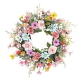thumbnail image 1 of Corona de Margarita Artificial Guirnalda Redonda Adorno Colgante de Pp y Flores de Seda Apta para Decorativos Sala Restaurante Cumpleaños 45cm, 1 of 9