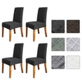 thumbnail image 1 of Decdeal Stretch Solid Diamond Lattice Dining Chair Cover Removable Washable Short Dining Chair Protector for Hotel Dining Chair 4PCS Black, 1 of 8