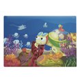 thumbnail image 1 of Turtle Cutting Board, Funny Character Carrying Underwater Coral Reef Octopus Design, Decorative Tempered Glass Cutting and Serving Board, Large Size, Multicolor, by Ambesonne, 1 of 1