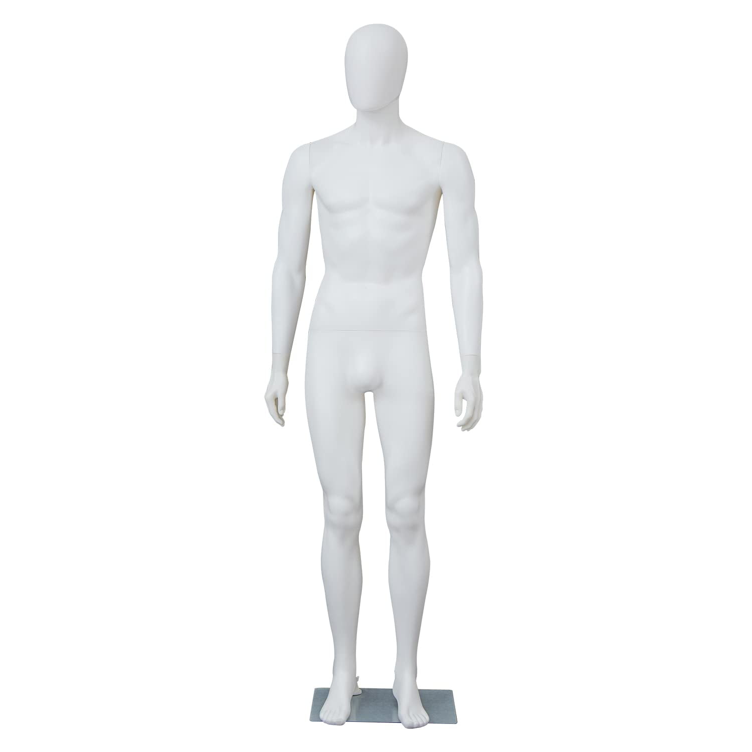 Full Body Male Mannequin PE Realistic Shop Display Head Turns Dress Form w/ Base 