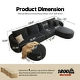 thumbnail image 2 of 138.6" U Shaped Modern Modular Sectional Curved Sofa with Ottoman, Minimalist Style Comfy Cloud Couch for Living Room Apartment, No Assembly Required Boneless Couches (Black,Right Facing Chaise), 2 of 7