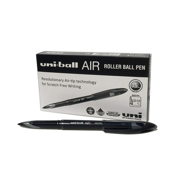 Bolígrafos Rollerball Uni-Ball UB-188-M Micro Air 0.5mm Paquete de 12