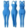 thumbnail image 5 of aidice Yoga Bodysuits for Women Summer Sleeveless Backless Slim Build in Bra Workout Leggings Jumpsuits, 5 of 5