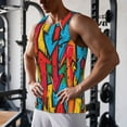 thumbnail image 5 of Fuzoiu Colorful Arrow Graffiti Pattern Print Men's Workout Tank Tops,Sleeveless Gym Shirt Quick Dry,Fitness Bodybuilding T-Shirt,Muscle Athletic Workout Tee-3X-Large, 5 of 7
