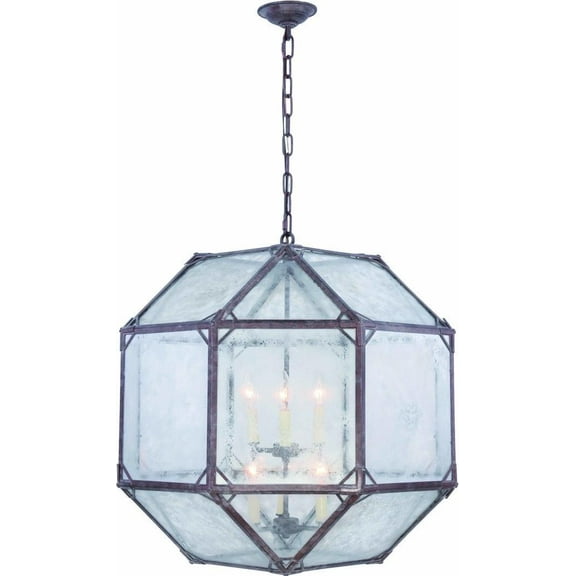 GORDON Pendant Transitional Saddle Rust Subtle Patina Metal Wire Brass Bronze