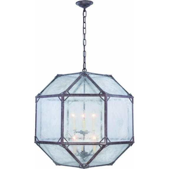 GORDON Pendant Transitional Saddle Rust Subtle Patina Metal Wire Brass Bronze