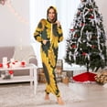 thumbnail image 6 of IAUYY Unisex Adult Onesie Pajamas Ultra-Soft Crystal-Soft Fabric, Halloween Adult Onesie Pajamas Adults,With a Zipper Plus Size Onesie Pajamas, Yellow Sunflower, 6 of 7