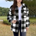 thumbnail image 2 of AHTJRT Button Down Cardigans for Kids Lapel Long Sleeve Outerwear with Pockets Thermal Double Fleece Lined Coats Fashion Plaid Sweaters Black 10-11 Years, 2 of 10
