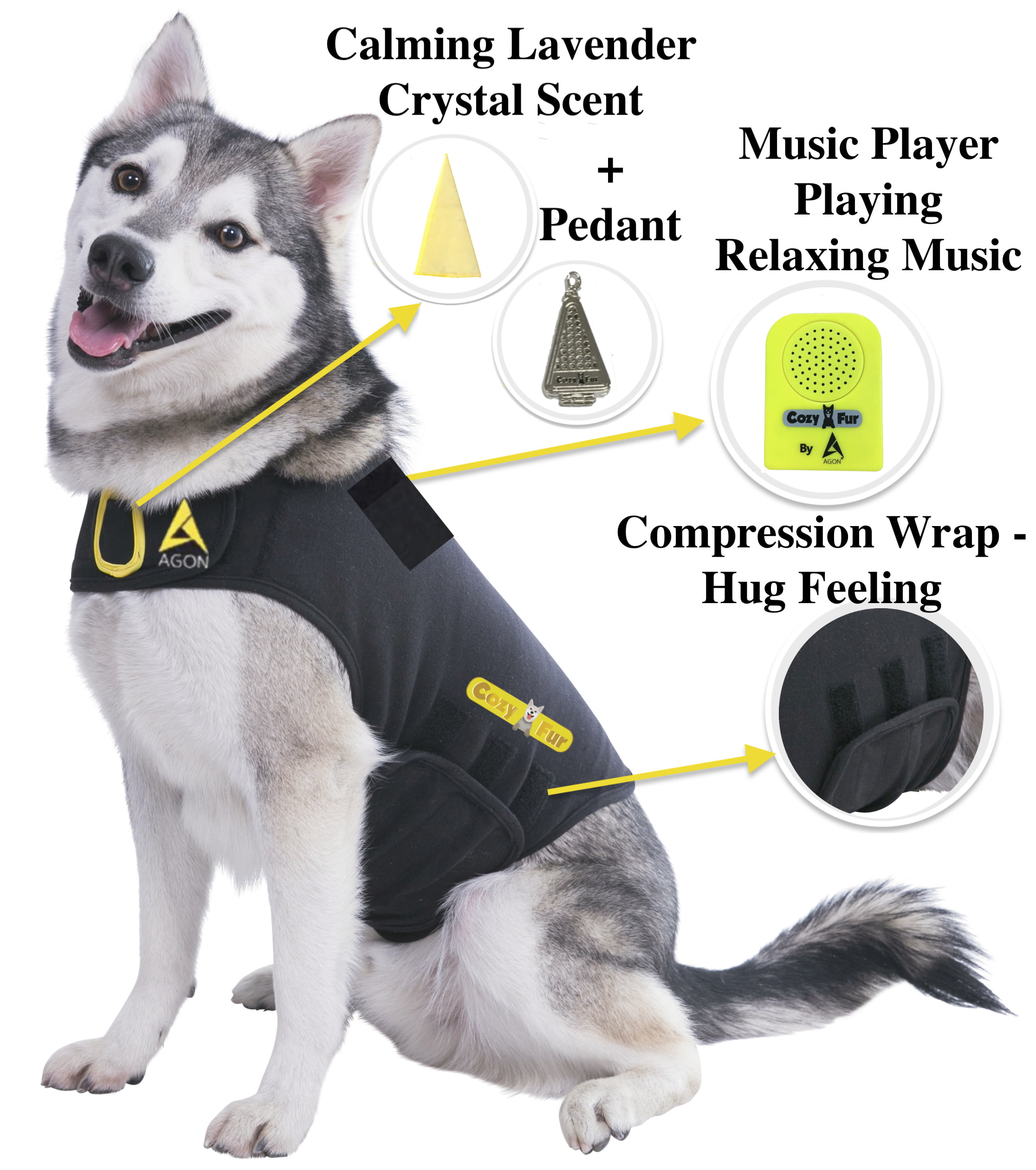Olgaa Classic Dog Anxiety Jacket,Anti Anxiety and Stress Relief Calming Coat for Small Medium and Large Dogs Blue,Grey