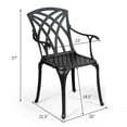 thumbnail image 2 of Gymax Set of 4 Cast Aluminum Dining Chairs Sturdy Solid Construction W/Armrest Black, 2 of 6
