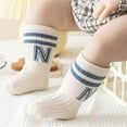 thumbnail image 2 of Meihuid Comfortable and Cute Crew Socks for Toddlers with Letter Print, 2 of 4