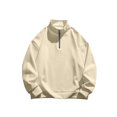 thumbnail image 3 of Fashnice Chandails en Molleton pour Hommes en Molleton Doux Chandail Col Rond Chandail en Molleton Athlétique Haut de Sport Abricot P, 3 of 4