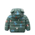 thumbnail image 2 of Hicidod Toddler Winter Coats Cute Bear Ears Hooded Long Sleeve Puffer Jackets Lightweight Fashion Print Warm Infant Snow Outerwear, 2 of 3