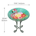 thumbnail image 5 of Teamson Home 17.8" Outdoor Handpainted Flamingo Glass Birdbath, Multicolor, 5 of 5