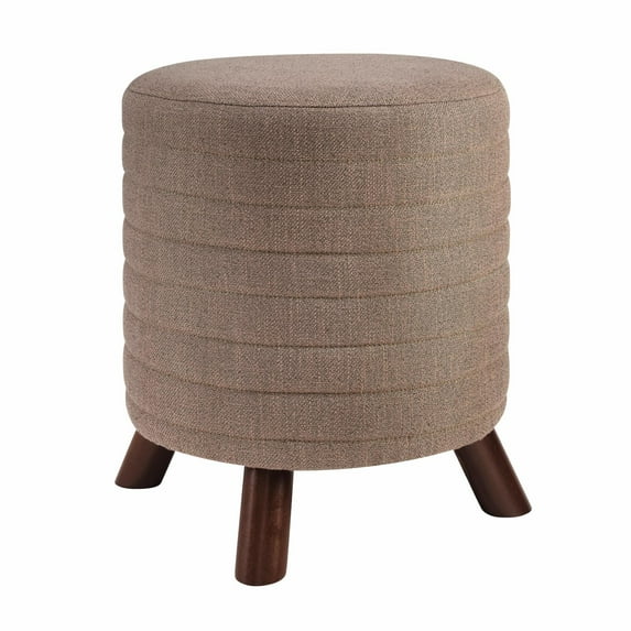 Linon Rivard Round Ottoman Stool - Beige